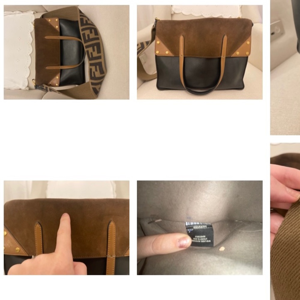 Fendi flap bag in leather and suede.